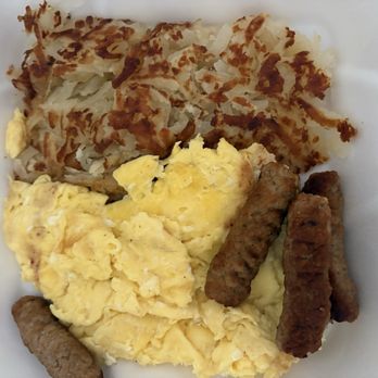 Julies Pancake House - Scrambled eggs with side turkey sausage, 4pcs - Pancakes Near Me - Lyons, Illinois Julies Pancake House - Scrambled eggs with side turkey sausage, 4pcs - Pancakes Near Me - Lyons, Illinois