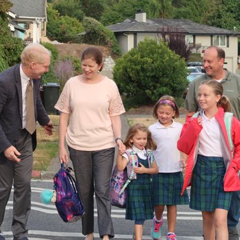 Saint Patrick Catholic School - Principal Chris Gavin greets families each morning at the crosswalk! - Elementary Schools Near Me - Tacoma, Washington Saint Patrick Catholic School - Principal Chris Gavin greets families each morning at the crosswalk! - Elementary Schools Near Me - Tacoma, Washington