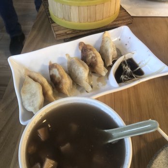 Phat Phat - Lotus Soup, Pan-Fried Dumplings, and Siew Mai - all very tasty. - Noodles Near Me - Schaumburg, Illinois