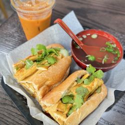 Vegan carmelized tofu bánh mì, so good! (instagram: jax.vegan.eats)