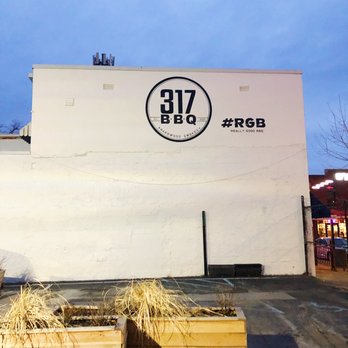 317 BBQ - Side parking lot and logo - Barbeque Near Me - Indianapolis, Indiana