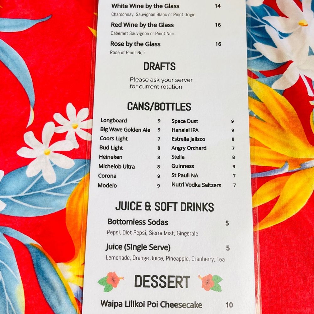 Tahiti Nui - Menu - Seafood Near Me - Hanalei, Hawaii Tahiti Nui - Menu - Seafood Near Me - Hanalei, Hawaii