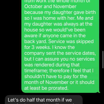 Clarity Pools and Lawns - a text message from a customer - Landscaping Near Me - Jacksonville, Florida Clarity Pools and Lawns - a text message from a customer - Landscaping Near Me - Jacksonville, Florida