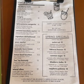 Perfect Pear Bistro - One page of many drink options! HH every day - New American Near Me - Tempe, Arizona Perfect Pear Bistro - One page of many drink options! HH every day - New American Near Me - Tempe, Arizona