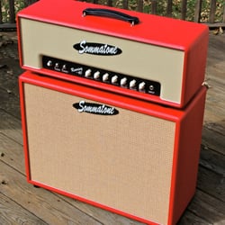 Sommatone Amplification - Roaring-40 Head & 2X12 Cabinet - Red Levant Tolex with Cane Grill Cloth