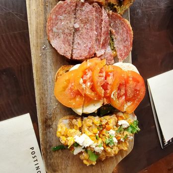 Postino Annex - Smoked salmon, salami and pesto, tomato, mozzarella and basil, Mexican street corn! - Wine Bars Near Me - Tempe, Arizona Postino Annex - Smoked salmon, salami and pesto, tomato, mozzarella and basil, Mexican street corn! - Wine Bars Near Me - Tempe, Arizona