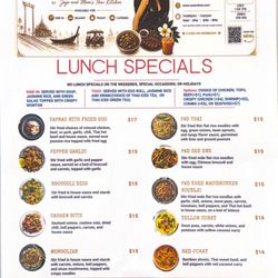 Warin Thai by JoJo & Mom's Thai Kitchen - Lunch Specials. Available 11-3 on weekdays.