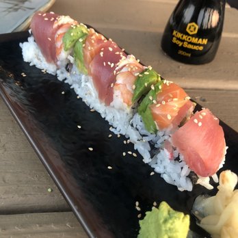 Fuji Restaurant - Rainbow roll. Could have been rolled tighter, but overall good rainbow roll fresh! - Sushi Bars Near Me - Big Bear Lake, California