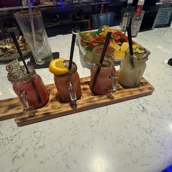 Andale Cantina - 5oz of pre made vodka flight. No, they cannot make this margarita flight with tequila. - Mexican Near Me - Williamsville, New York