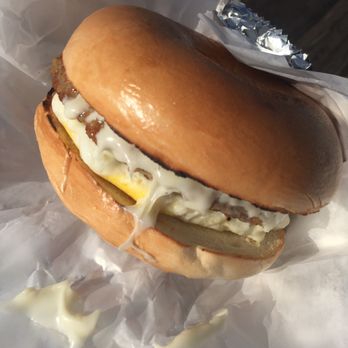 Fractured Prune - Sausage egg & cheese on a bagel $5.75 - Donuts Near Me - Ocean City, Maryland