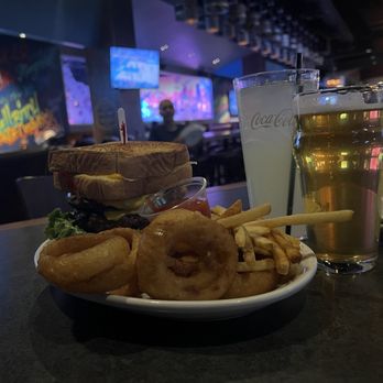 State 48 Funk House - Monstrosity Burger we were able to order 1/2 onion rings and 1/2 french fries! - Breweries Near Me - Glendale, Arizona State 48 Funk House - Monstrosity Burger we were able to order 1/2 onion rings and 1/2 french fries! - Breweries Near Me - Glendale, Arizona