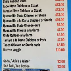 Los Comales - Menu