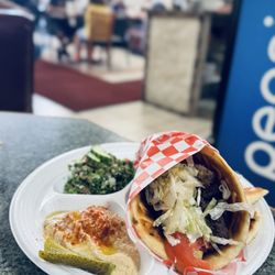 Jumbo Hamburgers - Gyro-Hummus & Pita Bread-Tabouli