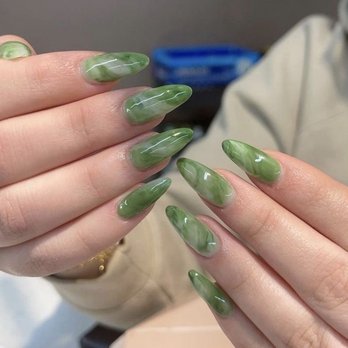 Chan’s Nails & Spa - reference picture but i wanted a slightly different shade of green - Nail Salons Near Me - Santa Clara, California