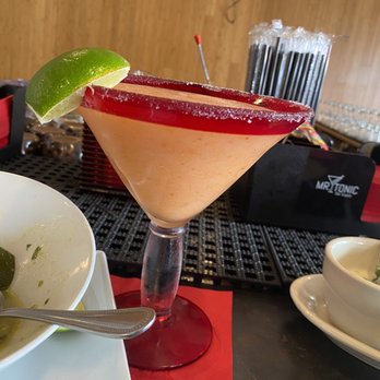Caliente - Strawberry/mango frozen margarita - Tex-Mex Near Me - Houston, Texas Caliente - Strawberry/mango frozen margarita - Tex-Mex Near Me - Houston, Texas