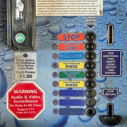 Duluth Carwash Company - Central - Easy to use controls in each wash bay. Use your credit card or use our change machines to get coins.