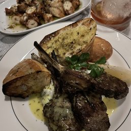 Lamb chops and octopus Lamb chops and octopus