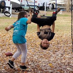 Little Cedar Creek Family Campground - Hanging around at the playground