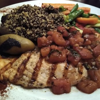 The Turquoise Room - Salmon with quinoa & vegetables - New American Near Me - Winslow, Arizona The Turquoise Room - Salmon with quinoa & vegetables - New American Near Me - Winslow, Arizona