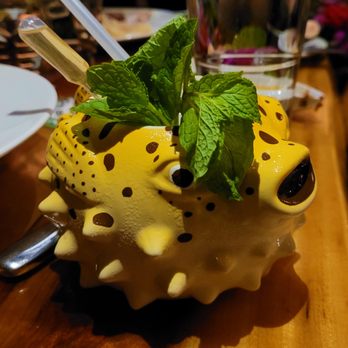 Trader Vic's - My blowfish cocktail. - Hawaiian Near Me - Emeryville, California Trader Vic's - My blowfish cocktail. - Hawaiian Near Me - Emeryville, California