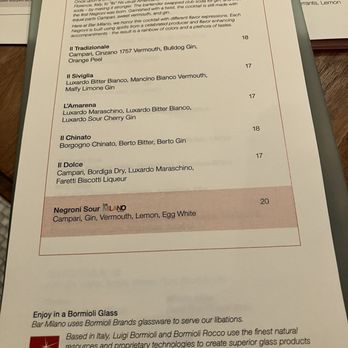 Bar Milano - Menu - Italian Near Me - New York, New York Bar Milano - Menu - Italian Near Me - New York, New York