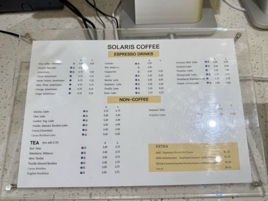 Menu photo 1 Solaris Coffee Toronto, ON Menu photo 1 Solaris Coffee Toronto, ON