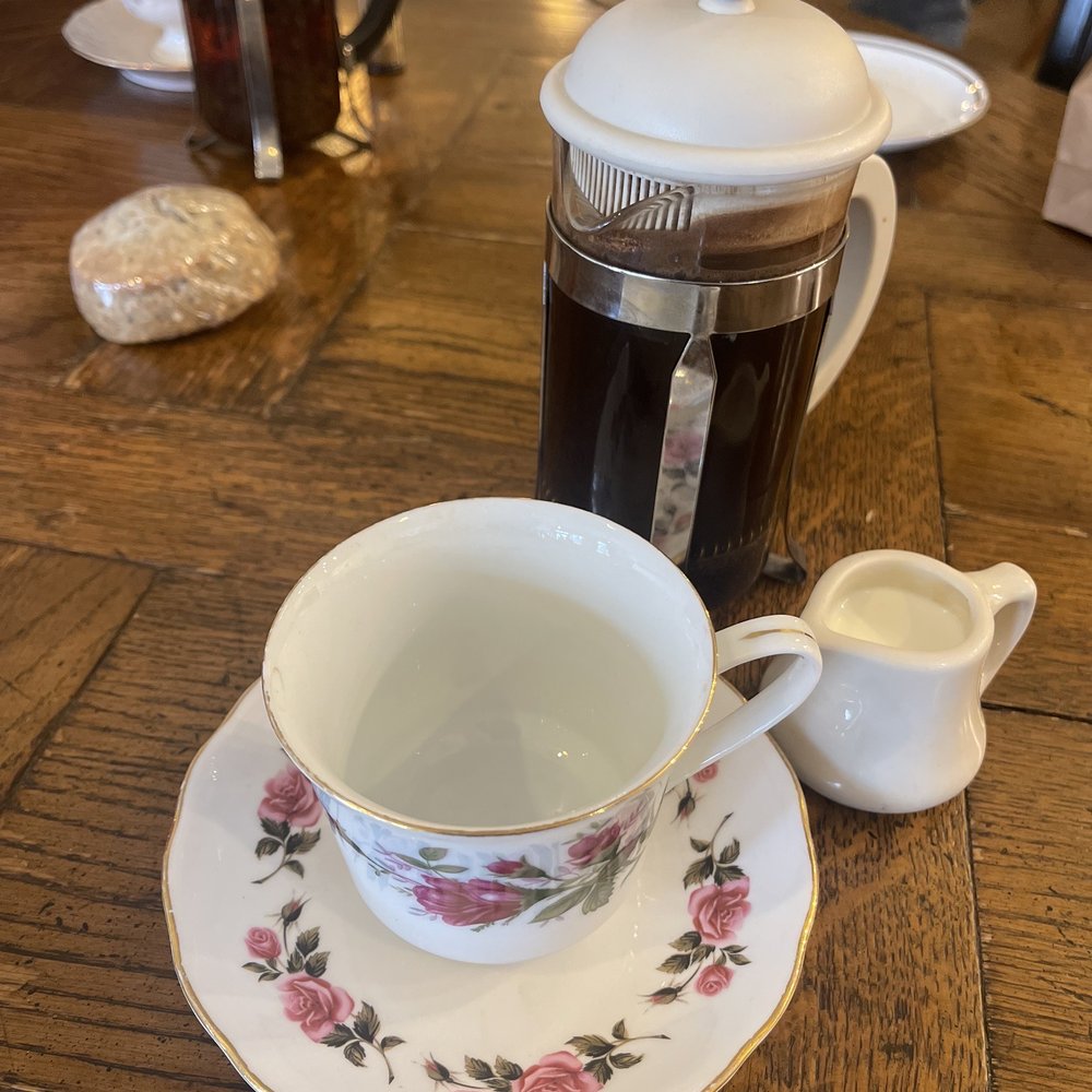 Open Door Tea - French Press Coffee and the sweetest tea cup makes it complete - Tea Rooms Near Me - Stratford, Connecticut