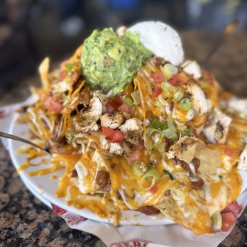 Heroes Restaurant and Brewhouse - Nachos with chicken - American Near Me - Ontario, California Heroes Restaurant and Brewhouse - Nachos with chicken - American Near Me - Ontario, California