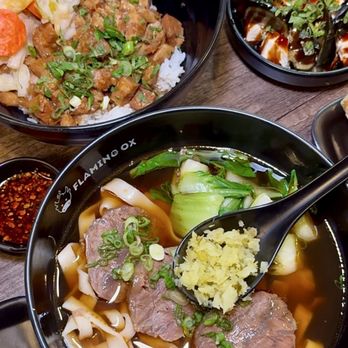 Flaming Ox - C1. Traditional Beef Noodle Soup Mild Spicy E1. Minced Pork Belly Rice Plate - Taiwanese Near Me - San Jose, California Flaming Ox - C1. Traditional Beef Noodle Soup Mild Spicy E1. Minced Pork Belly Rice Plate - Taiwanese Near Me - San Jose, California