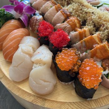 AMA Sushi - Sushi (eel, salmon, scallop, etc.) and three rolls (November Roll, Naruto Roll, and Angry Dragon Roll) - Sushi Bars Near Me - Edina, Minnesota