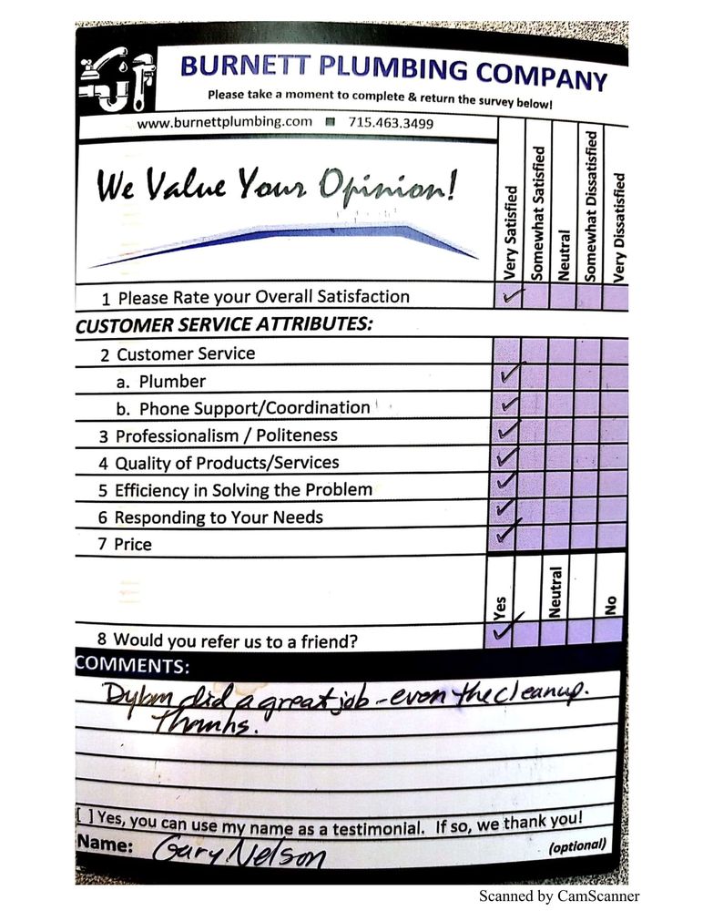 Slide of Burnett Plumbing Company