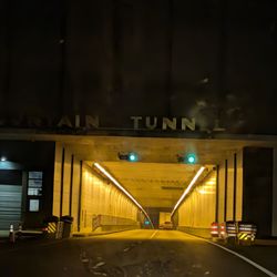 Big Walker Mountain Tunnel - The tunnel entrance at night