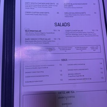 BLK SWAN - Menu - New American Near Me - Baltimore, Maryland