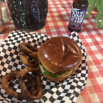 Agave Grille 2 - Reg Meltdown burger with onion rings - American Near Me - Ajo, Arizona Agave Grille 2 - Reg Meltdown burger with onion rings - American Near Me - Ajo, Arizona