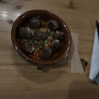 The PA Market - taPAria - Albondigas con Romesco (meatballs) - Cocktail Bars Near Me - Pittsburgh, Pennsylvania