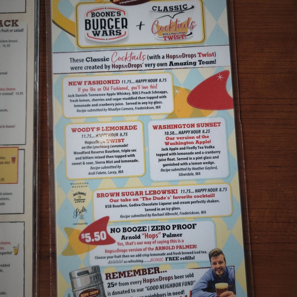 Hops n Drops - Menu - American Near Me - Lakewood, Washington Hops n Drops - Menu - American Near Me - Lakewood, Washington