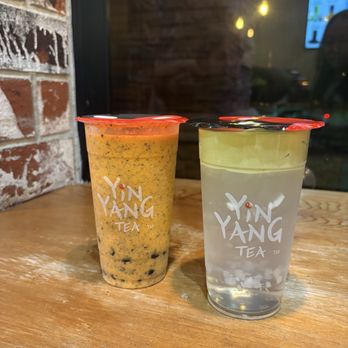 Yin Yang Tea - Thai tea with oreo blended and Coconut Matcha Cream - Bubble Tea Near Me - Chino, California