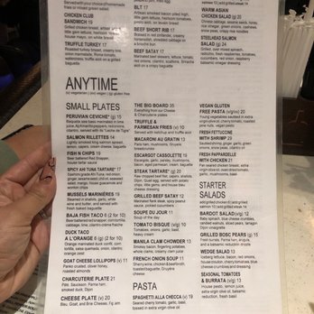 Bardot - Menu - New American Near Me - Claremont, California