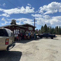 A line and slow service.