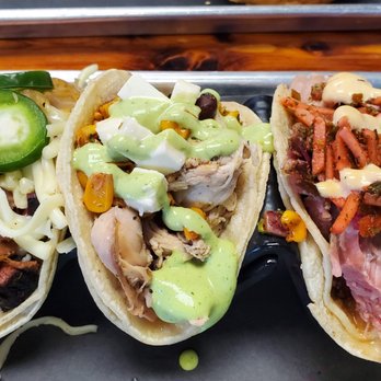 Gastropit Ellisville - 3 of the 5 different tacos available - Barbeque Near Me - Ellisville, Missouri Gastropit Ellisville - 3 of the 5 different tacos available - Barbeque Near Me - Ellisville, Missouri