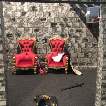 Unplug and Play - Themed zone-- castle. Two chairs sit with Knight's armor costumes. - Indoor Playcenter Near Me - Montclair, Virginia