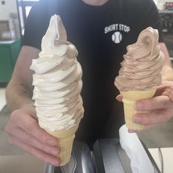 The Shortstop Grill - The twist cone is a small. The chocolate is a baby cone.