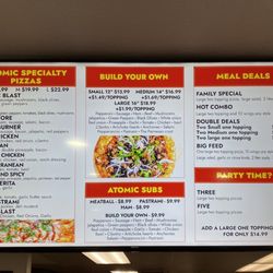 Atomic Pizza - Menu