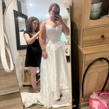 Mouna’s Alterations - she helped recreate my mom's wedding dress to rewear at my wedding reception!! this is an in progress photo! - Sewing & Alterations Near Me - Canoga Park, California Mouna’s Alterations - she helped recreate my mom's wedding dress to rewear at my wedding reception!! this is an in progress photo! - Sewing & Alterations Near Me - Canoga Park, California