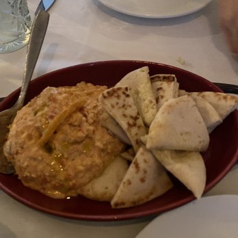 Avli River North - Torokaferiti- roasted red pepper and feta dip - Greek Near Me - Chicago, Illinois Avli River North - Torokaferiti- roasted red pepper and feta dip - Greek Near Me - Chicago, Illinois