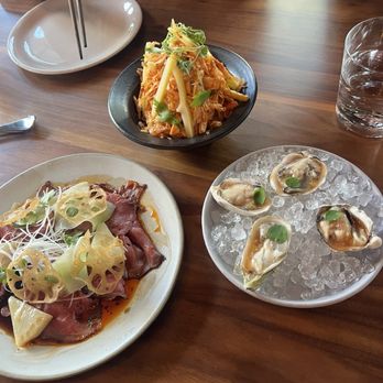 The Happy Crane - Oysters, doupi tofu salad, beef shin and celery root (probably my favorite small dish) - Chinese Near Me - San Francisco, California The Happy Crane - Oysters, doupi tofu salad, beef shin and celery root (probably my favorite small dish) - Chinese Near Me - San Francisco, California