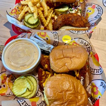 Dave's Hot Chicken - Dave's #2 2 Sliders w/ Fries, Dave's #3 1 Tender & 1 Slider w/ Fries, Mac & Cheese - Chicken Shop Near Me - Sunnyvale, California Dave's Hot Chicken - Dave's #2 2 Sliders w/ Fries, Dave's #3 1 Tender & 1 Slider w/ Fries, Mac & Cheese - Chicken Shop Near Me - Sunnyvale, California