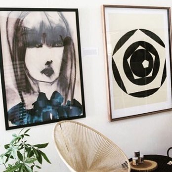 Belle Arte - Art by Zoe Bio in simple black frame. - Framing Near Me - Los Angeles, California