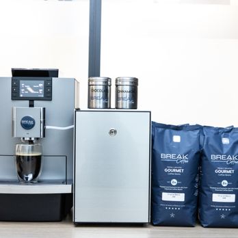 Break Coffee Co - Traditional Jura X10 Office Coffee Service setup, including the coffee machine, the milk fridge and the coffee beans. - Coffee Roasteries Near Me - Port St Lucie, Florida Break Coffee Co - Traditional Jura X10 Office Coffee Service setup, including the coffee machine, the milk fridge and the coffee beans. - Coffee Roasteries Near Me - Port St Lucie, Florida