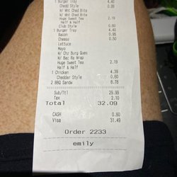 Cook Out - Proof of purchase, date and time.